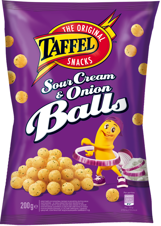 Corn balls with sour cream and onion flavour Taffel Taffel